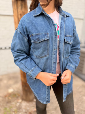 Risen Oversized Dark Wash Shacket