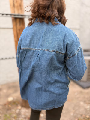 Risen Oversized Dark Wash Shacket