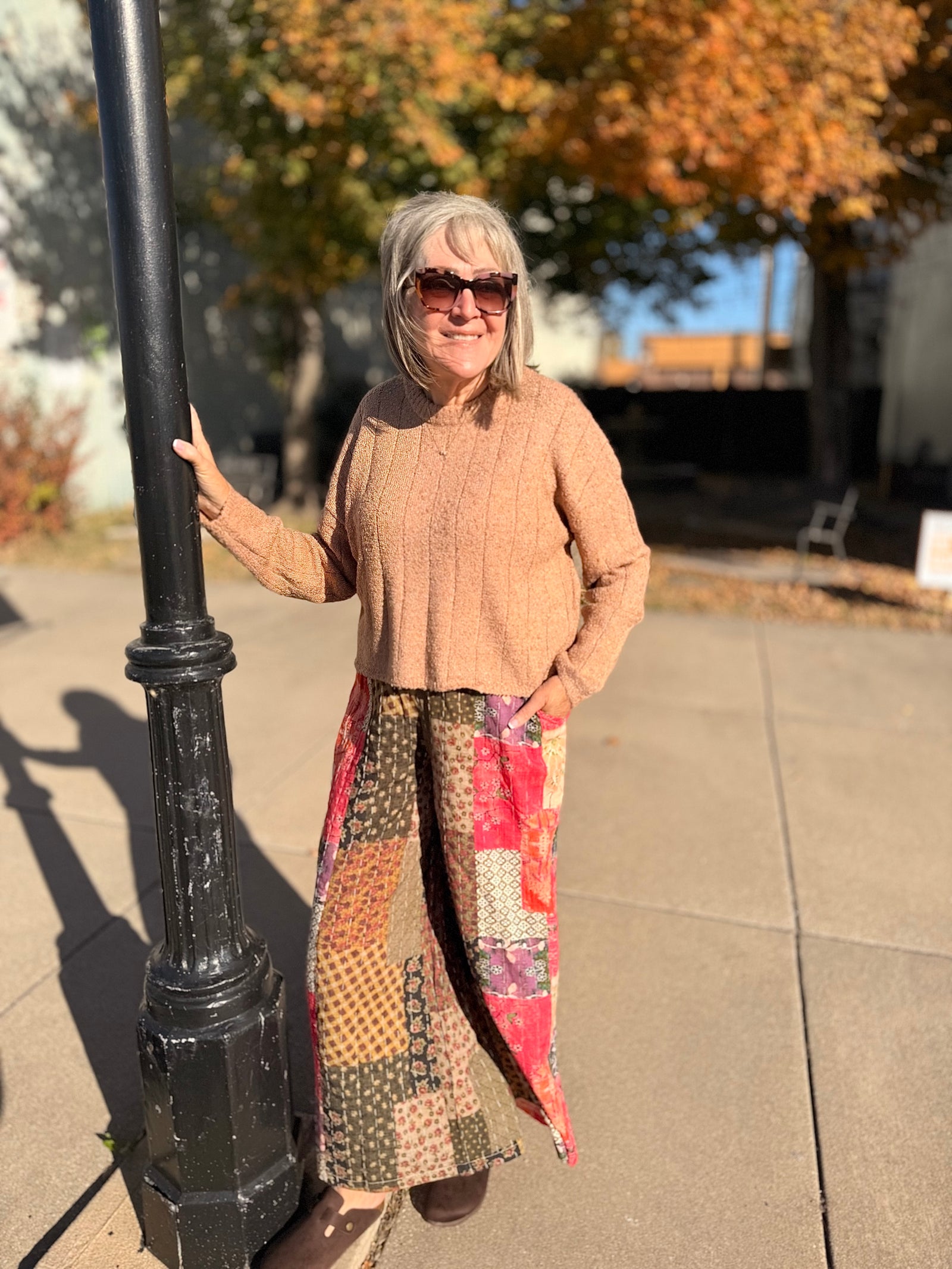 POL Taupe Pink Mixed Quilted Bottoms