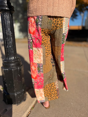 POL Taupe Pink Mixed Quilted Bottoms