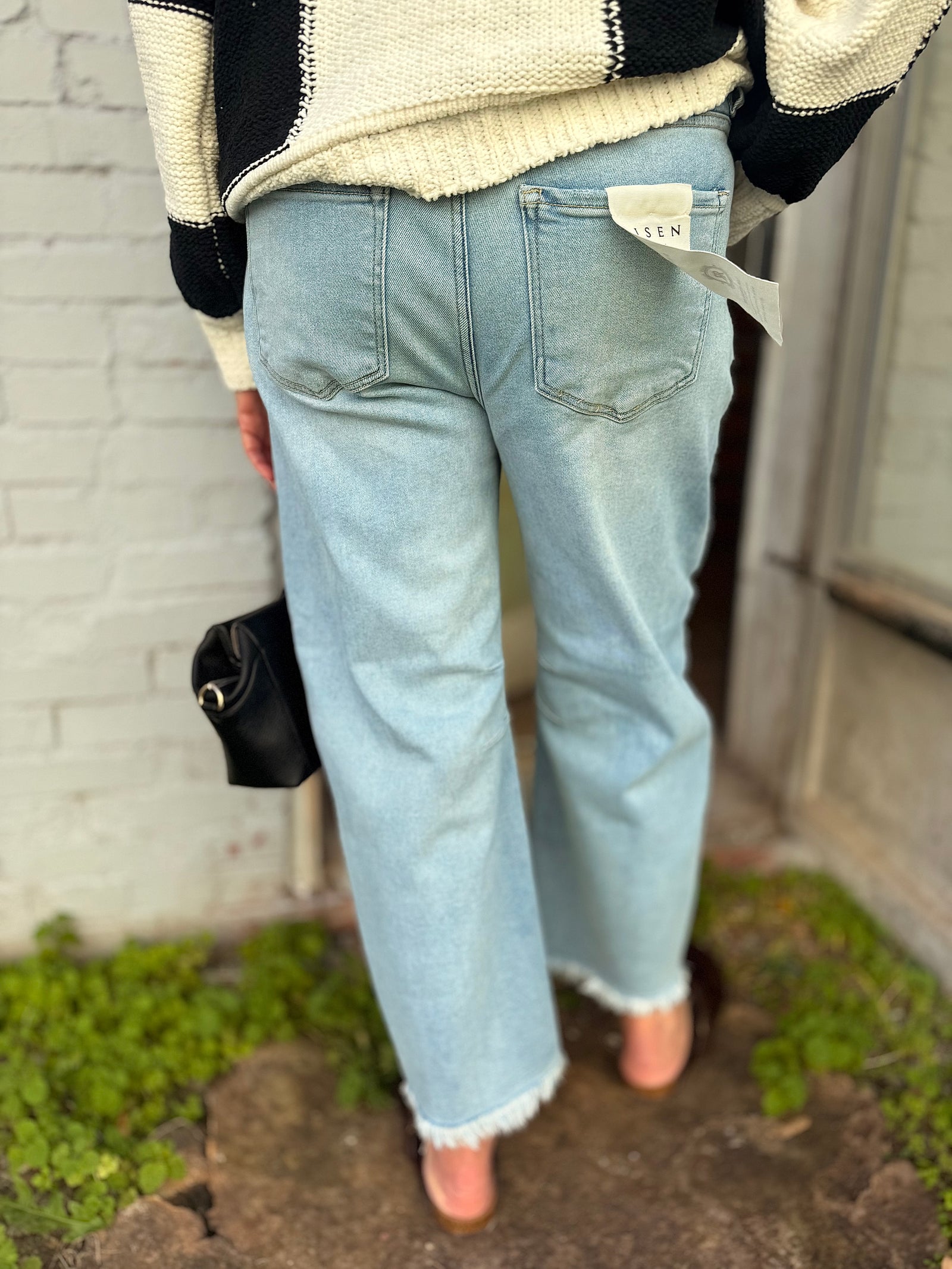 Risen Light Wash Slouchy Crop Barrel Jeans
