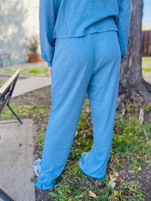 Light Blue Waffle Knit Lounge Pant