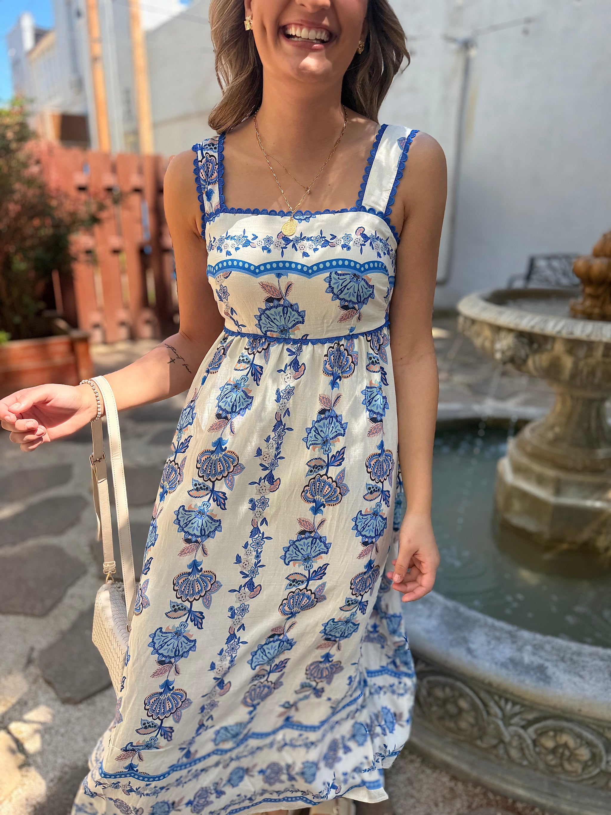 umgee blue dress Umgee Puff Sleeve Dress Blue