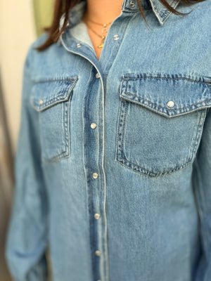 Risen Light Wash Denim Shirt