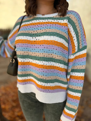 Multi Striped Knit Sweater