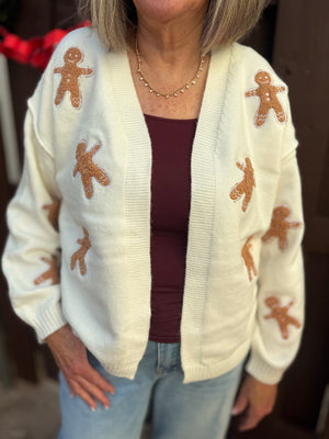 Ivory Cardigan w/ Gingerbread Detail