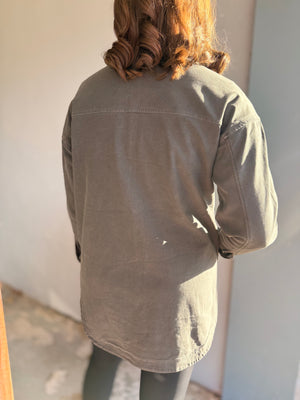 Mono B Charcoal Oversized Cotton Shacket