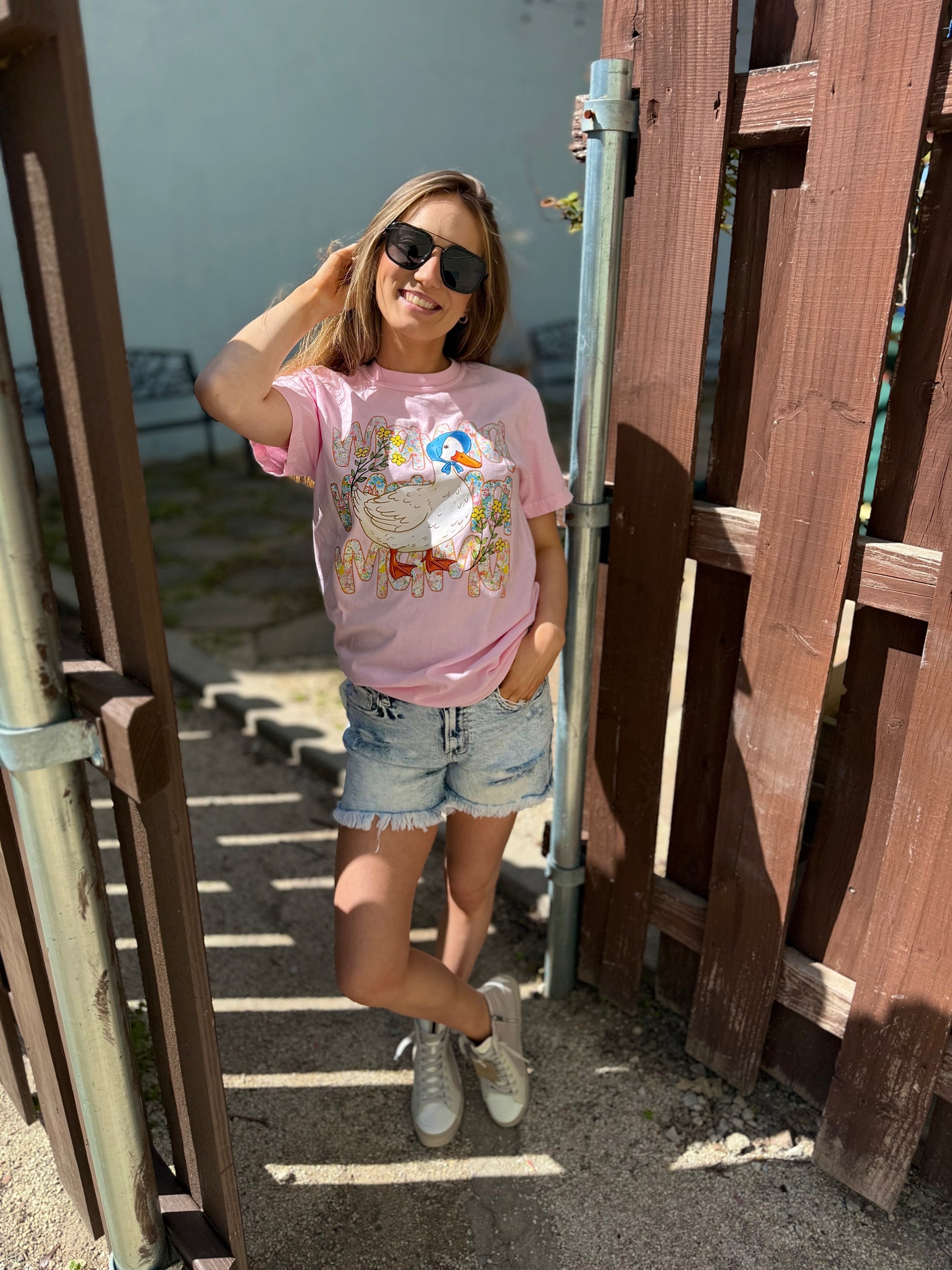 Floral Mama Goose Graphic Tee