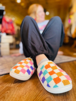 Colorful Plaid Print Slippers