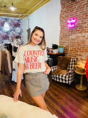 Country Music And Beer Graphic Tee