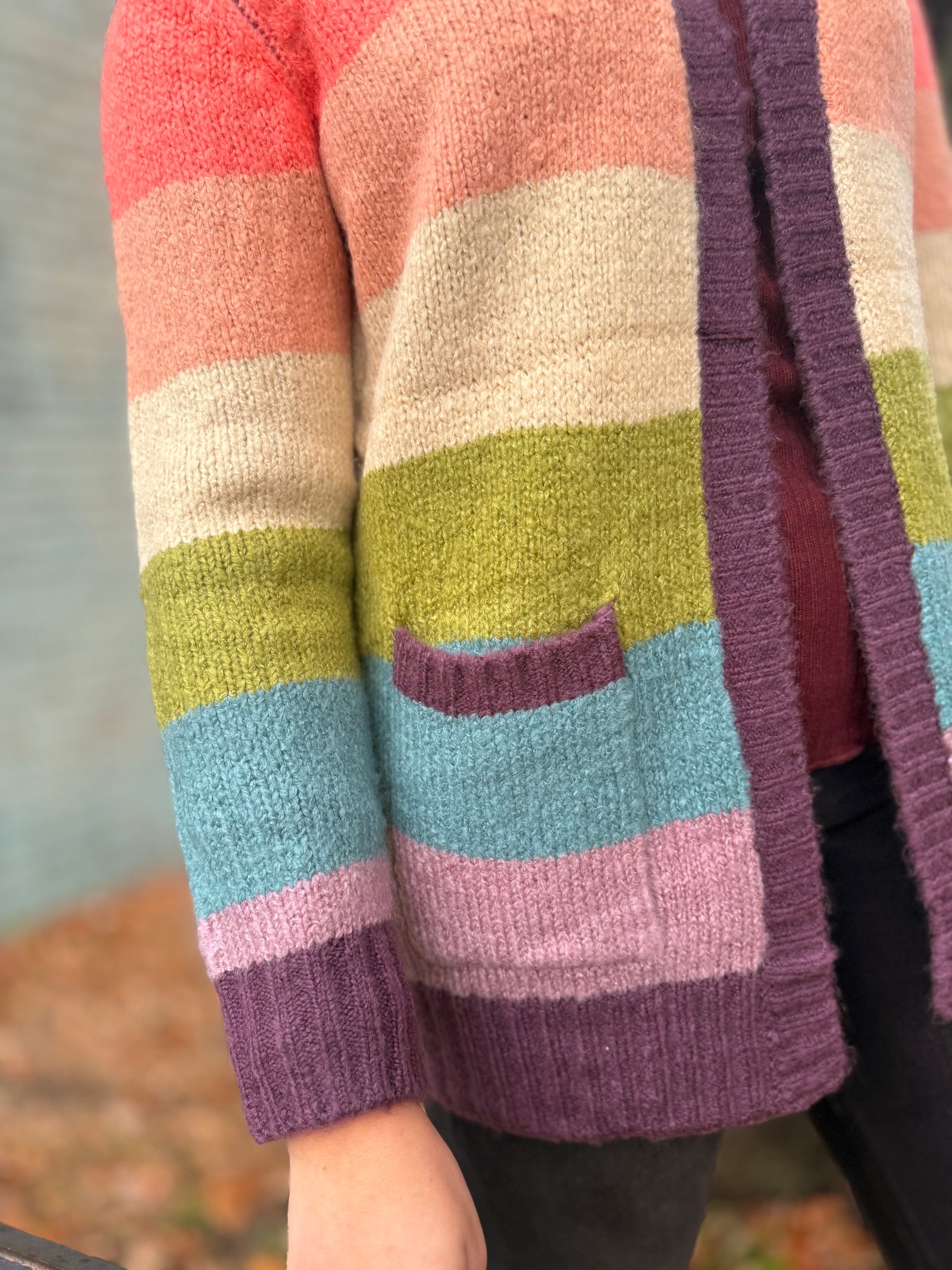 Multi Color Block Cardigan