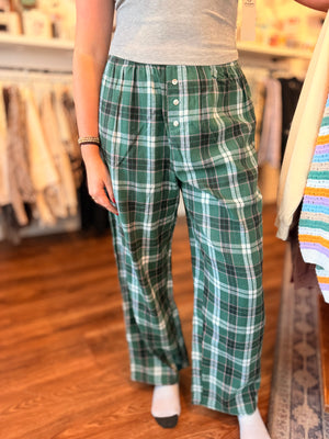 Green Plaid Flanel PJ Bottom