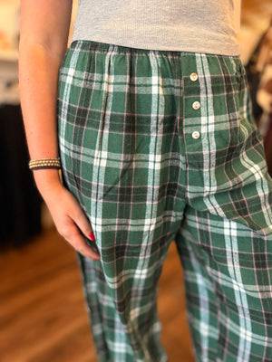 Green Plaid Flanel PJ Bottom