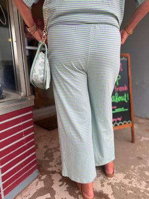 Sewn + Seen Mint/Lilac Striped Knit Pants