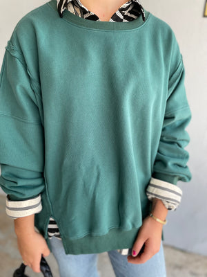 Oversized Raw Edge Pullover