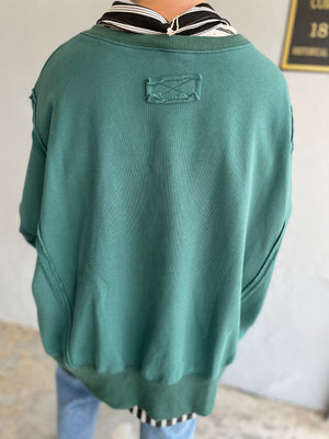 Oversized Raw Edge Pullover