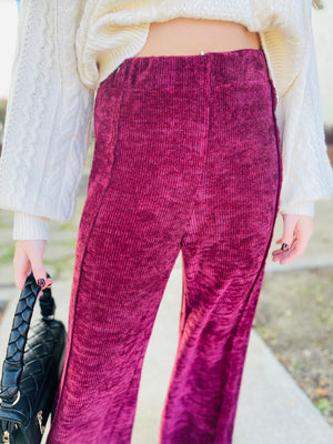 Merlot Knit Wide Leg Pant