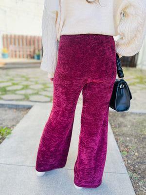 Merlot Knit Wide Leg Pant