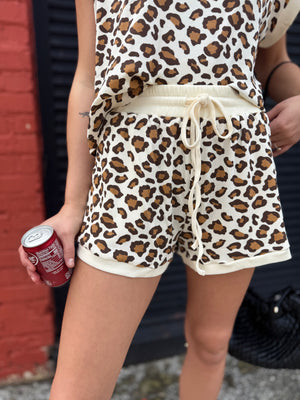 Sewn + Seen Leopard Ribbed Shorts