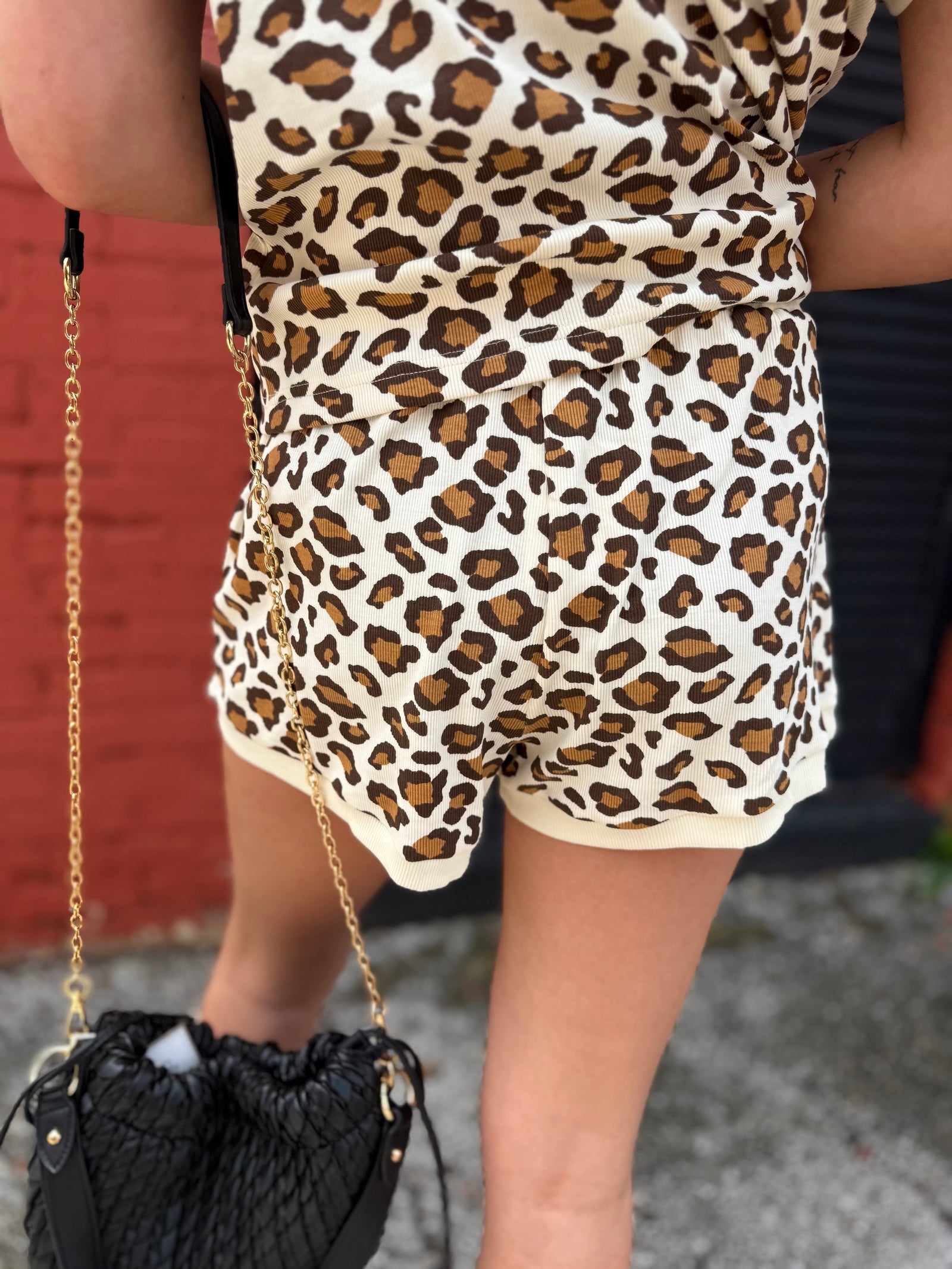 Sewn + Seen Leopard Ribbed Shorts
