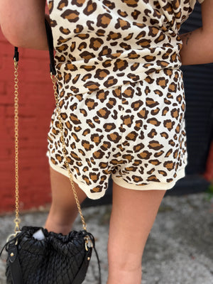 Sewn + Seen Leopard Ribbed Shorts