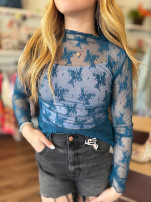 Lace Sheer Layering Top