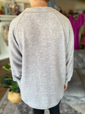 Brushed Oversized Henley Sweater