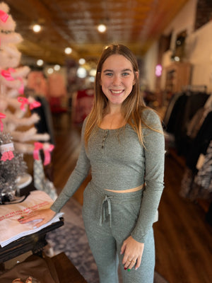 Mono B Grey Brushed Henley Top