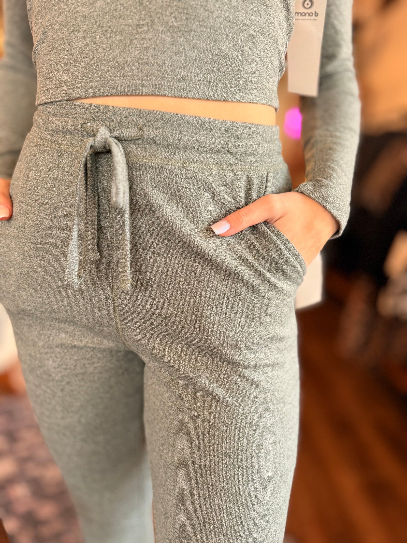 Mono B Grey Brushed Joggers