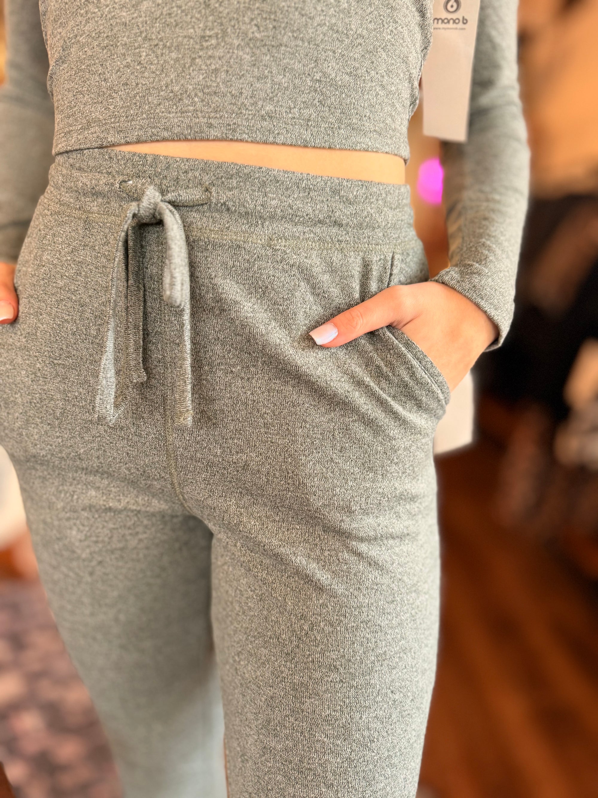 Mono B Grey Brushed Joggers