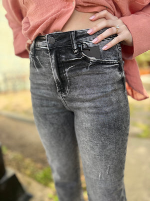 Risen Acid Black High Rise Cropped Jean