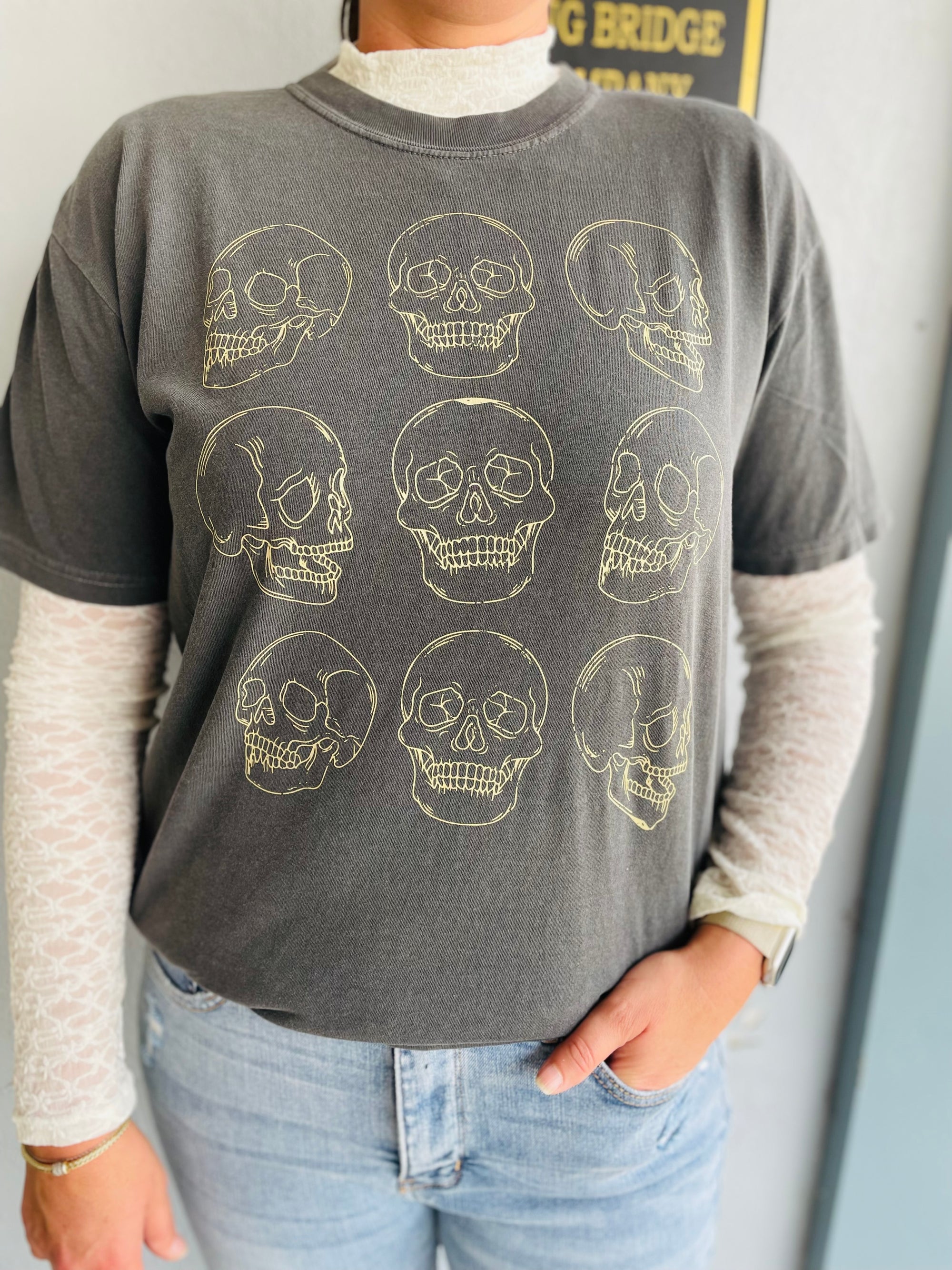 Grunge Skulls Graphic Tee