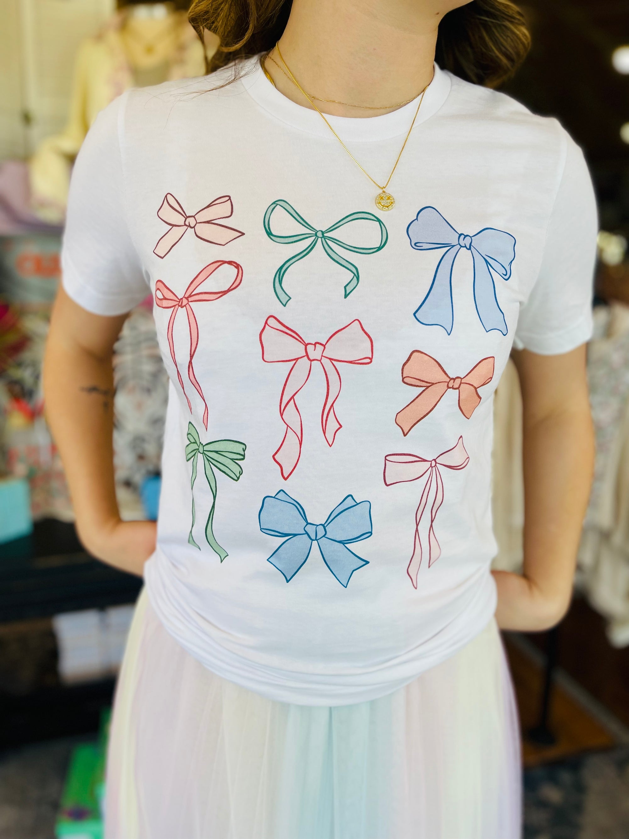 Colorful Ribbon Bow Graphic Tee