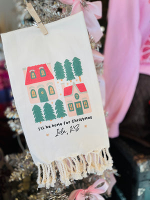 Holiday Iola, KS Fringe Tea Towels