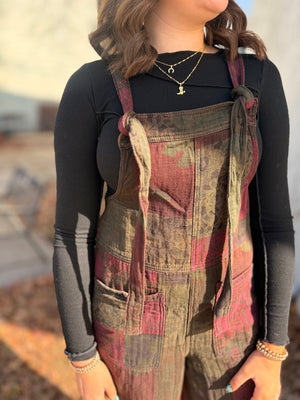 Easel Pine Green Patchwork Print Jumper