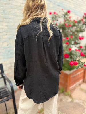 Black Oversized Button Up Shirt