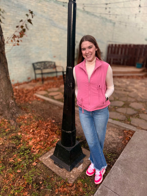 Blush Puffer Vest w/ Bow Detail