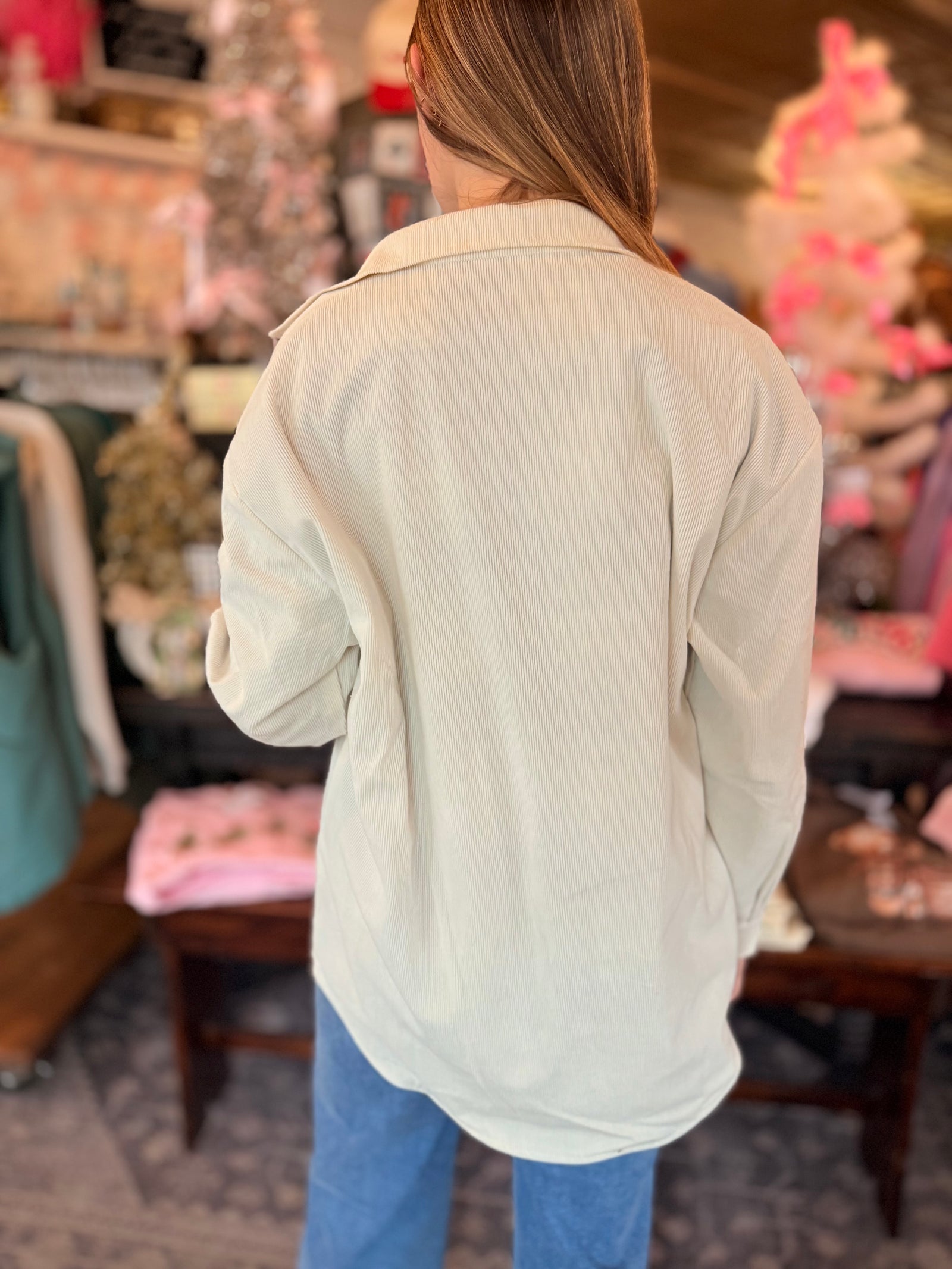 Blue Plaid + Cream Corduroy Reversible Jacket