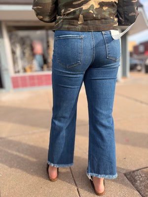 Risen TC Medium Wash Straight Leg w/ Frayed Hem