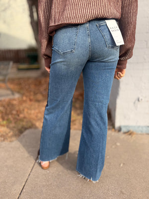 Daze Far Out High Rise Tuxedo Wide Leg Jeans