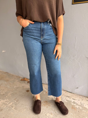 Daze Pleaser High Rise Wide Ankle Jeans