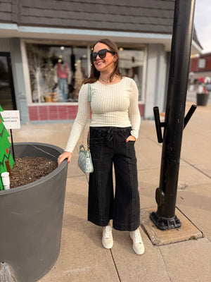 Black Mineral Wash Twill Bottoms