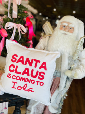 Santa Claus is Coming to Iola Pillow