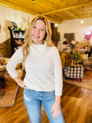 Ivory Cowl Neck Sweater