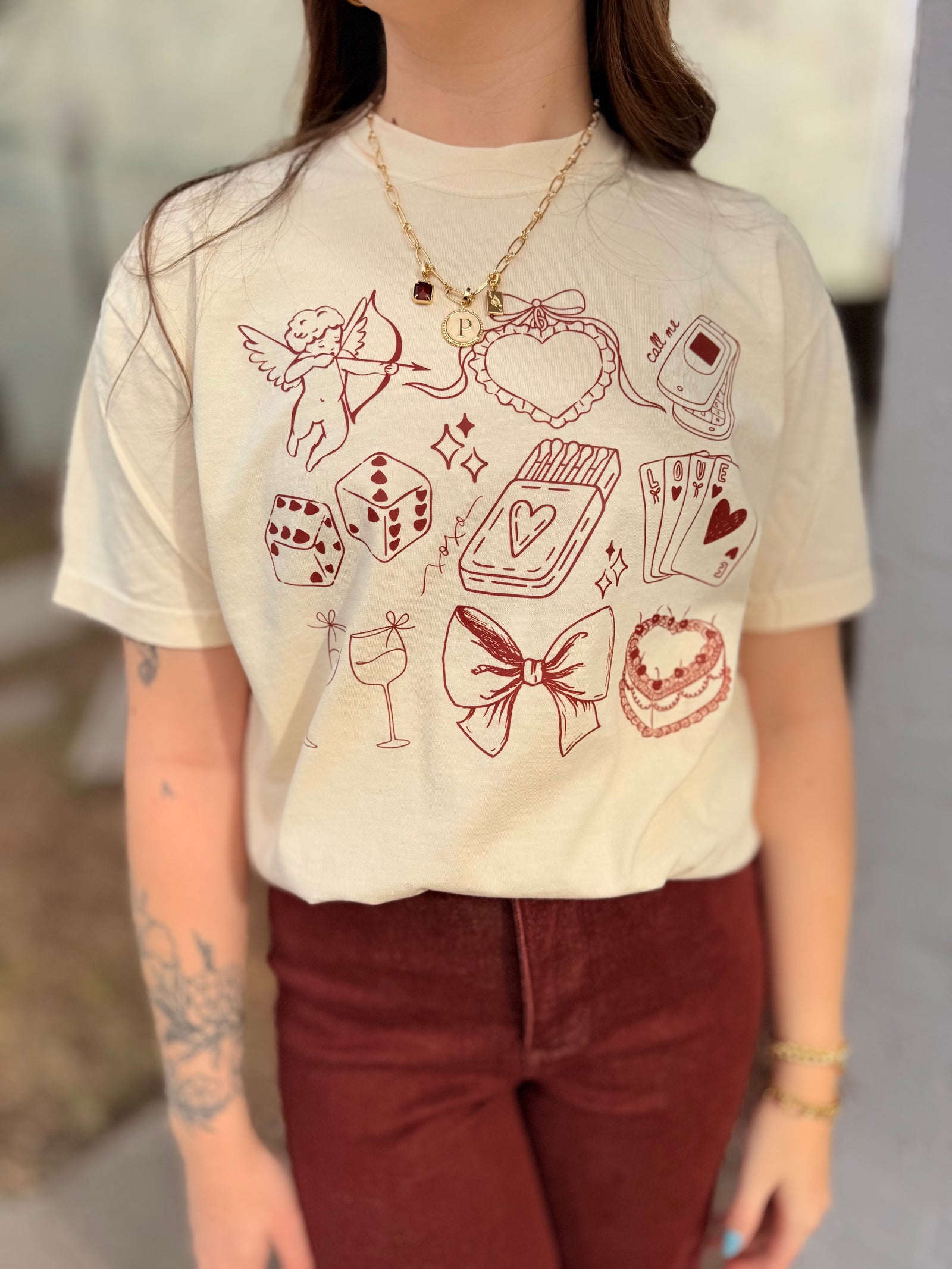 Valentine Line Art Graphic Tee