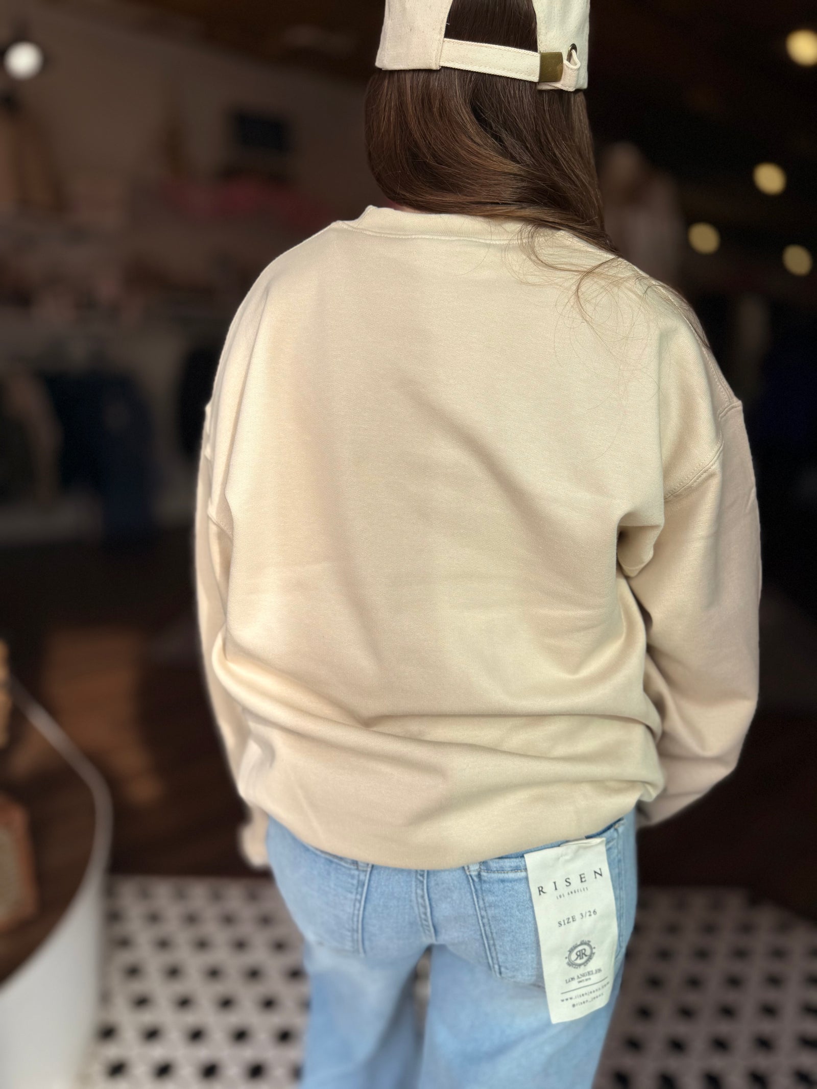 Faux Patch Heart Fruit Sand Crewneck