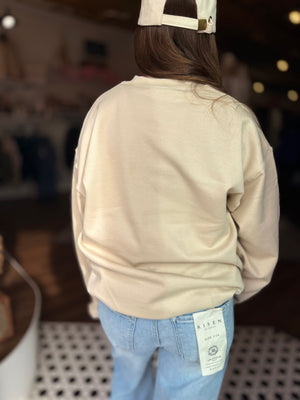 Faux Patch Heart Fruit Sand Crewneck