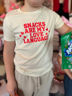 Youth Snacks Are My Love Language Valentine Tee