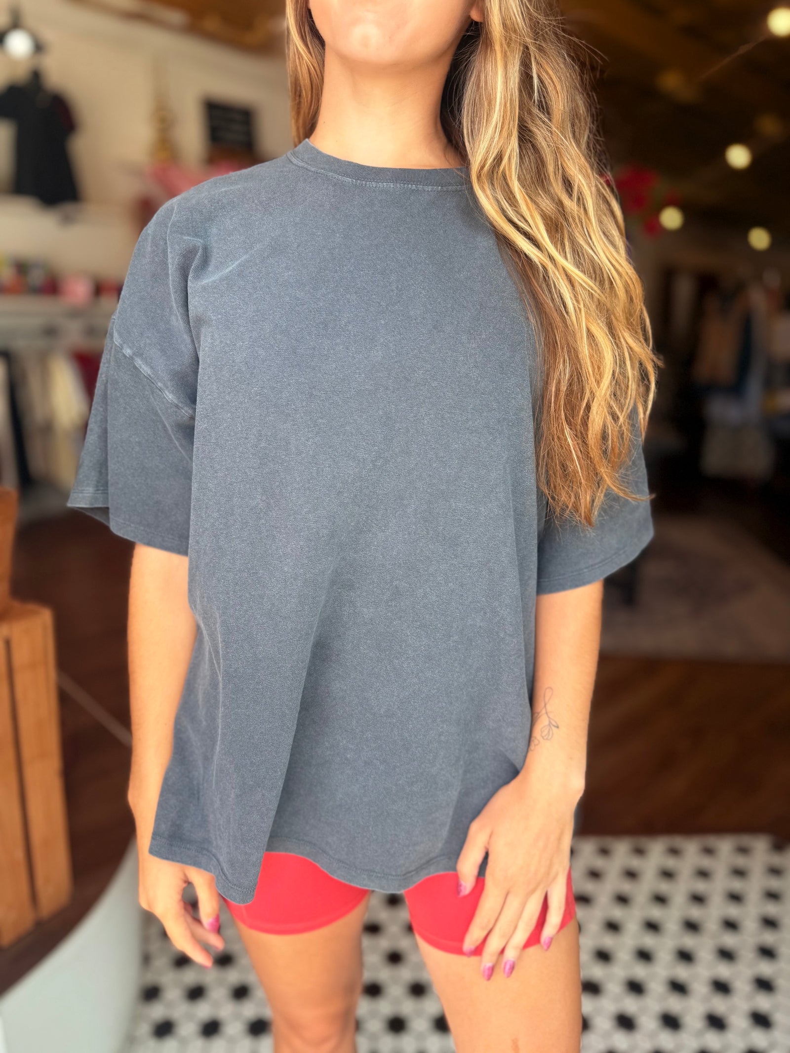 Hyfve Charcoal Mineral Wash Oversized T-Shirt