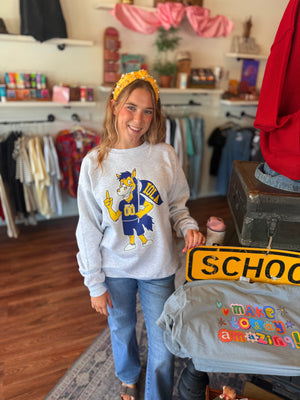 Ash Gray Mustang Mascot Top
